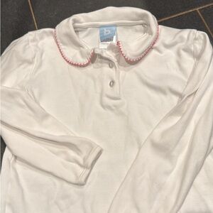 The Beaufort Bonnet Company White Polo with Pink Trim